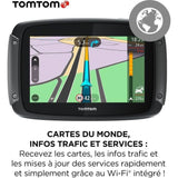 TomTom GPS Moto RIDER 550 - 4, 3 pouces, Carte Monde, TomTom Traffic, Alertes des zones de Danger, Appel Mains-Libres