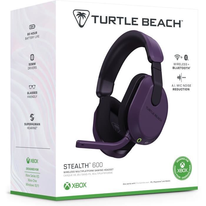 Casque gaming sans fil - TURTLE BEACH - TBS-2102-45 - Stealth 600 - Gen 3 - XB - Violet