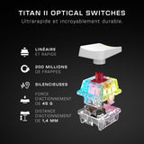 Clavier gaming optique et mécanique filaire Turtle Beach - Vulcan II Mini - Blanc