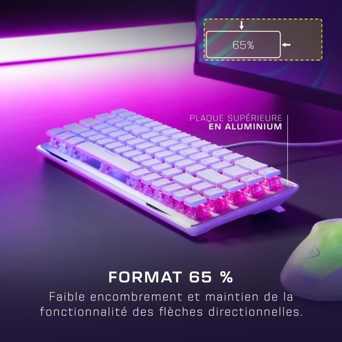 Clavier gaming optique et mécanique filaire Turtle Beach - Vulcan II Mini - Blanc