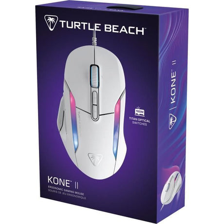 Souris gaming filaire - Turtle Beach Kone™ II - Ultra légere - Blanc, 26 000 DPI, 23 fonctions personnalisables