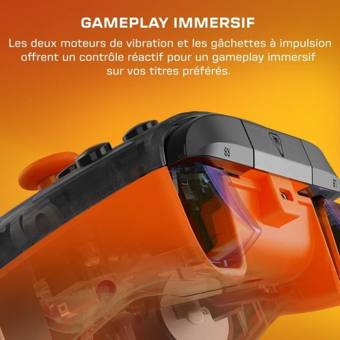 Manette de jeu - Xbox Series X|S, Xbox One et PC - Rematch Core - RGB - Filaire - Camouflage Noir / Orange - TURTLE BEACH
