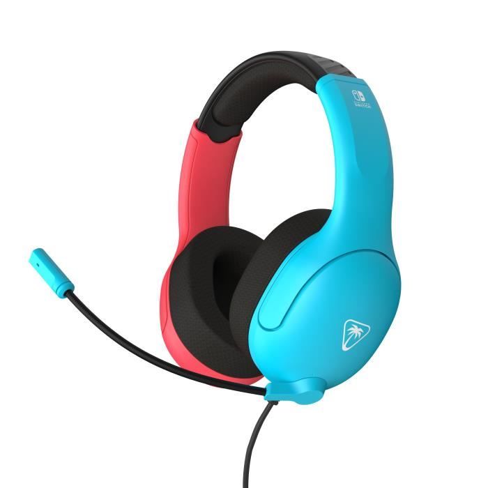Casque gaming filaire - TURTLE BEACH - TBS-8002-25 - Airlite Fit - Sous licence officielle de Nintendo Switch - Bleu fluo et rouge