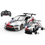 Voiture Télécommandée - TURBO CHALLENGE - BMW M8 GTE - Blanc - 1/18 - Assemblage facile