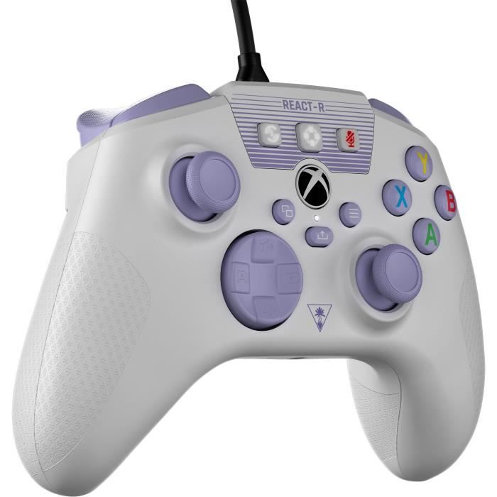 Manette de jeu PC/XBOX - REACT-R - Filaire - Blanc et violet