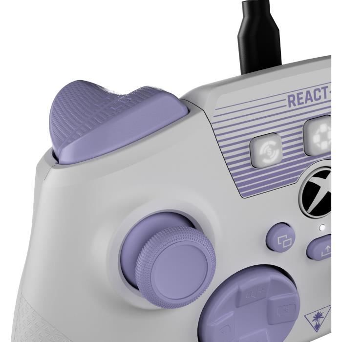Manette de jeu PC/XBOX - REACT-R - Filaire - Blanc et violet