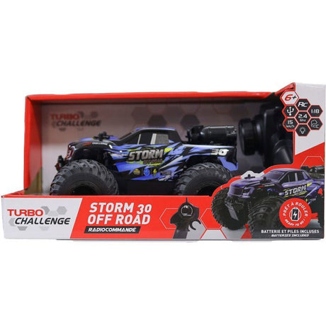 Véhicule RC télécommandée - TURBO CHALLENGE - 099349 - Échelle 1/18 - 2,4 GHz - 15 km/h - Lumineux avec fonction fumée - Des 6 ans