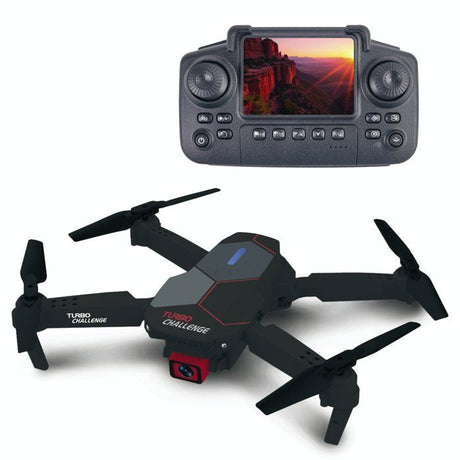 Drone RC en valisette - TURBO CHALLENGE - 400329 - Double caméra - Télécommande écran - Des 14 ans