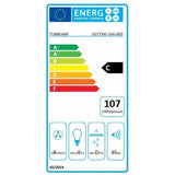 TurboAir thunder 60cm - Hotte murale evacuation / recyclage-757 m3 air / h avec booster-69 dB avec booster-3 vitesses-L 60 cm-Noir