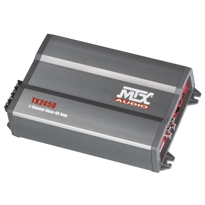 Amplificateur - MTX AUDIO - 4 canaux classe-AB 4x50Wrms - 4O ou 4x 75Wrms - 2O avec filtre actif variable