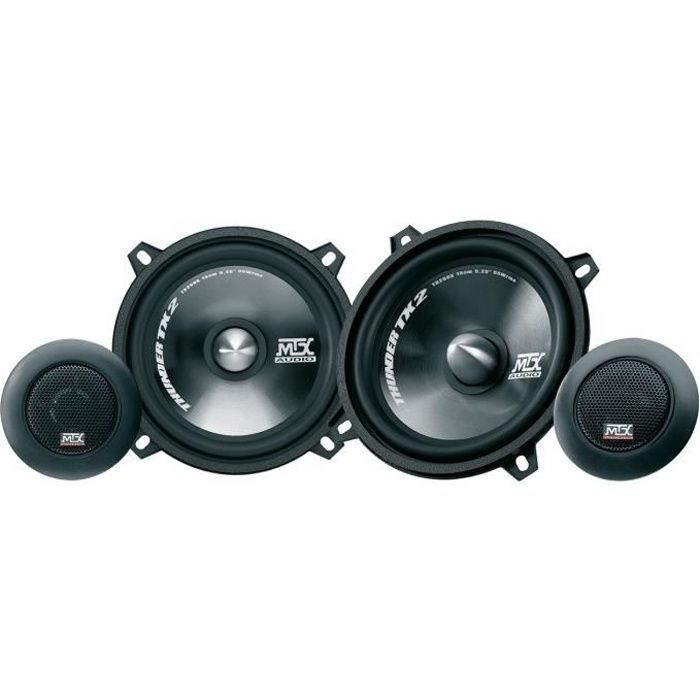 MTX TX250S Haut-parleurs voiture Kit 2 voies 13cm 55W RMS 4O tweeter néodyme 25mm dôme soie membrane polypropylene