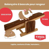 Accessoire rongeur - TYROL - Balançoire a bascule bois - 22 x 8,5 x 7 cm - Bois naturel