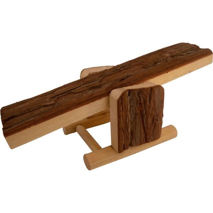 Accessoire rongeur - TYROL - Balançoire a bascule bois - 22 x 8,5 x 7 cm - Bois naturel