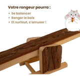 Accessoire rongeur - TYROL - Balançoire a bascule bois - 22 x 8,5 x 7 cm - Bois naturel