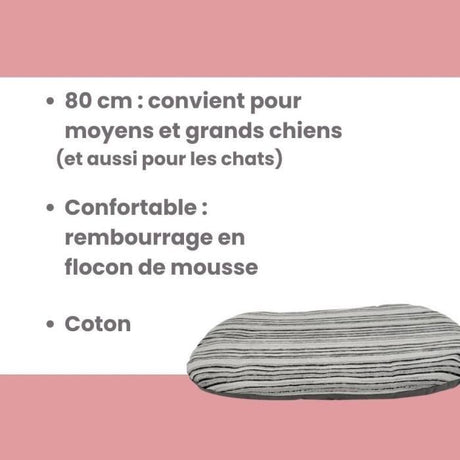 Couchage pour chien - TYROL - Coussin Oval Toronto - 80 x 48 x 3 cm