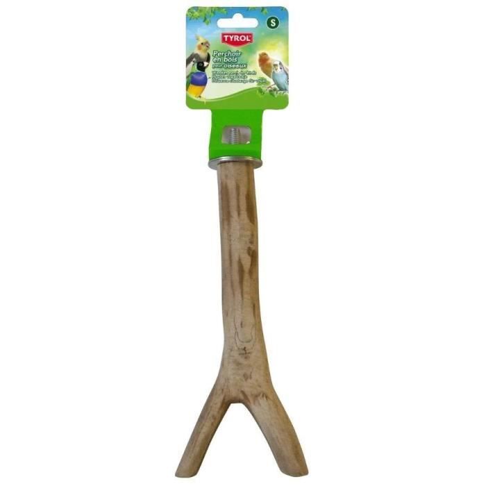 Accessoire oiseau - TYROL - Perchoir branche - Taille L 30cm - Bois naturel