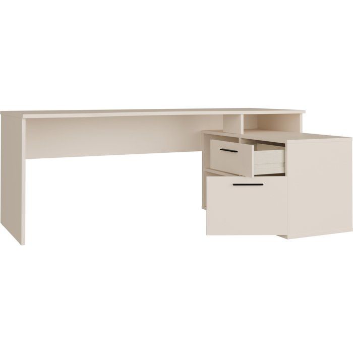 Bureau d'angle - TEZAUR - Beige - 200 x 121,8 x 75,7 cm