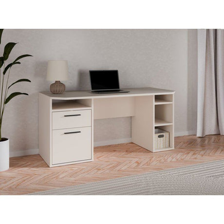 Bureau d'angle - TEZAUR - Beige - 160 x 72 x 75,7 cm
