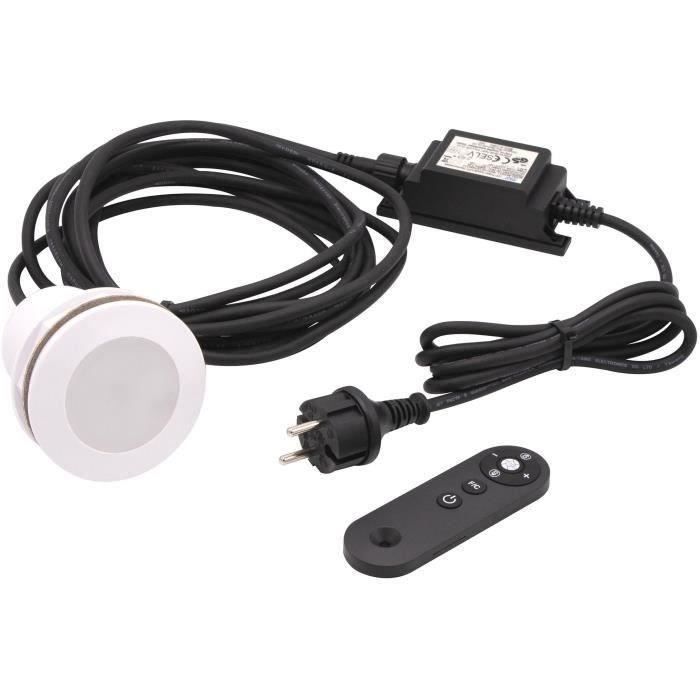Spot LED blanc et couleur UBBINK pour piscines - livré avec transfo et télécommande