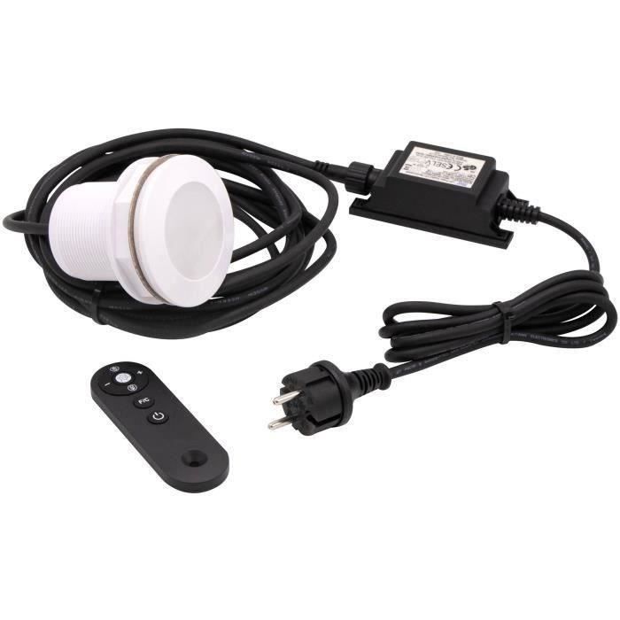 Spot LED blanc et couleur UBBINK pour piscines - livré avec transfo et télécommande