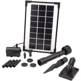 Pompe fontaine - UBBINK - SolarMax 250 - Débit 200 l/h - Panneau solaire 6V 160mA - Jets volcan & cloche