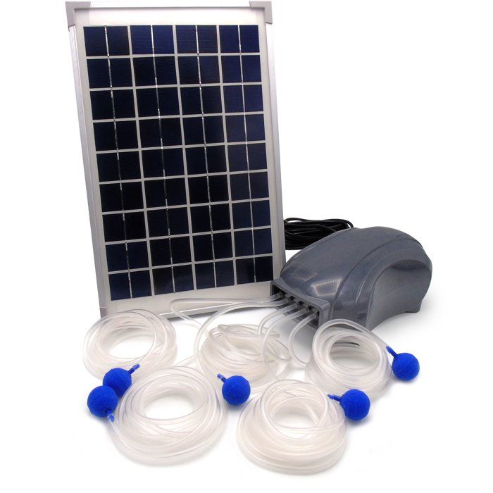 Pompe a air - UBBINK - AirSolar 600 - Débit 600 l/h - 5 diffuseurs - Panneau solaire 12Vr