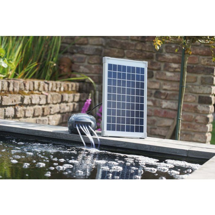 Pompe a air - UBBINK - AirSolar 600 - Débit 600 l/h - 5 diffuseurs - Panneau solaire 12Vr