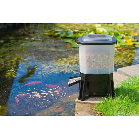 Distributeur automatique de nourriture pour poissons - UBBINK - Solaire - Réservoir 6 L - 1 a 6 nourrissages/jour - Portée 1 a 3 m