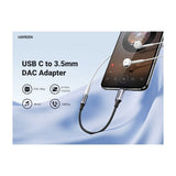 Adaptateur audio - UGREEN - Type C mâle vers 3.5 mm - Noir