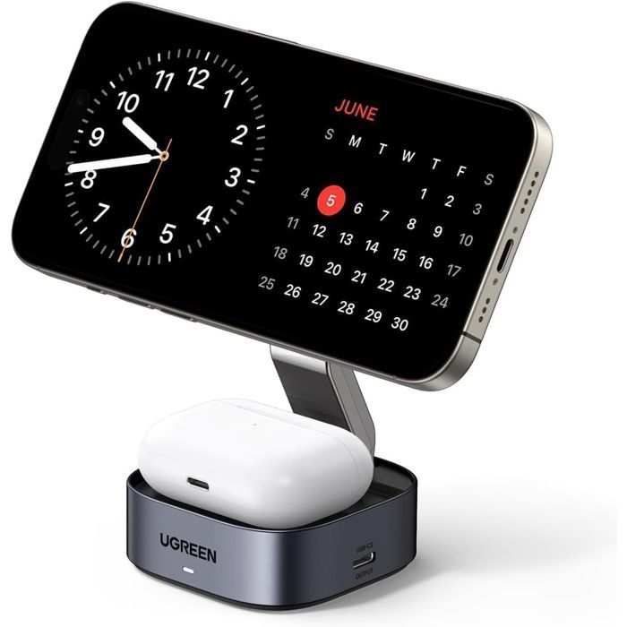 Station de charge 2 en 1 - UGREEN - Compatible MagSafe - 15W
