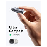 Chargeur voiture - UGREEN - 1 USB-C + 1 USB-A - 63W - Gris