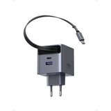 Chargeur secteur - UGREEN - 45W - USB-A et USB-C - Rétractable - Noir