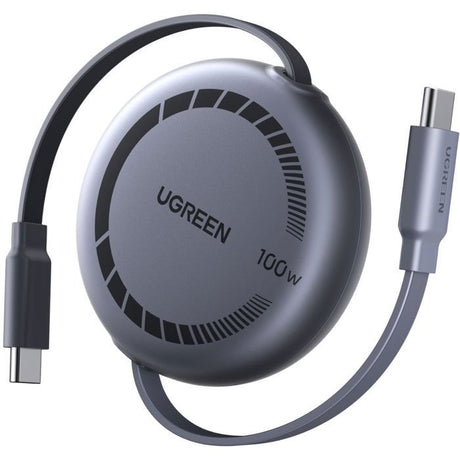 Câble USB-C - UGREEN - Câble rétractable USB-C vers USB-C PD - 100W - 1 m - Noir