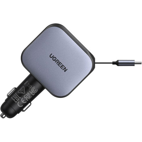 Chargeur voiture - UGREEN - 145W - Avec câble rétractable