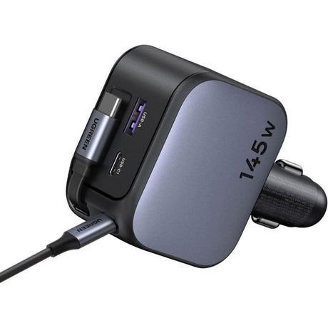Chargeur voiture - UGREEN - 145W - Avec câble rétractable