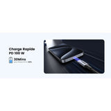Câble USB-C - UGREEN - Câble renforcé type C vers C - 1 m - 100W - Noir
