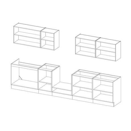 ULTRA Cuisine complete avec meuble four et plan de travail inclus L 300 cm - Rouge mat