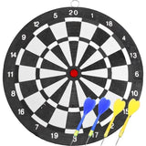 Set cible et fléchettes - SPORT AND FUN - Papier enroulé - 4 fléchettes - Diametre 25 cm