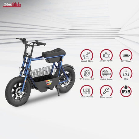 Draisienne Électrique - URBANGLIDE - Thunder 160 - Autonomie 30 km - Vitesse 25 km/h - Freins a disque