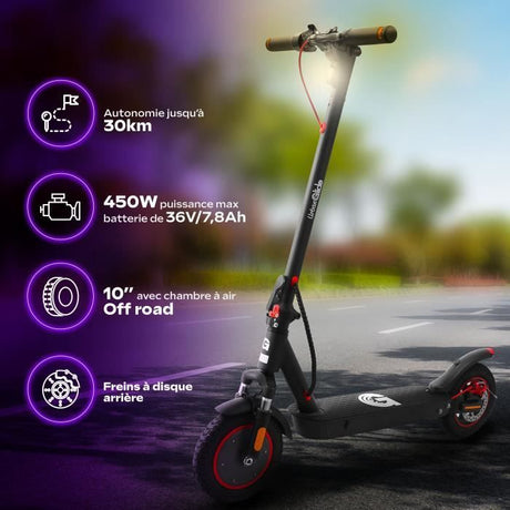 Trottinette électrique pliable - URBANGLIDE RIDE - 100 MAX 2 - 350W - Roues 10 - Adulte - Noir