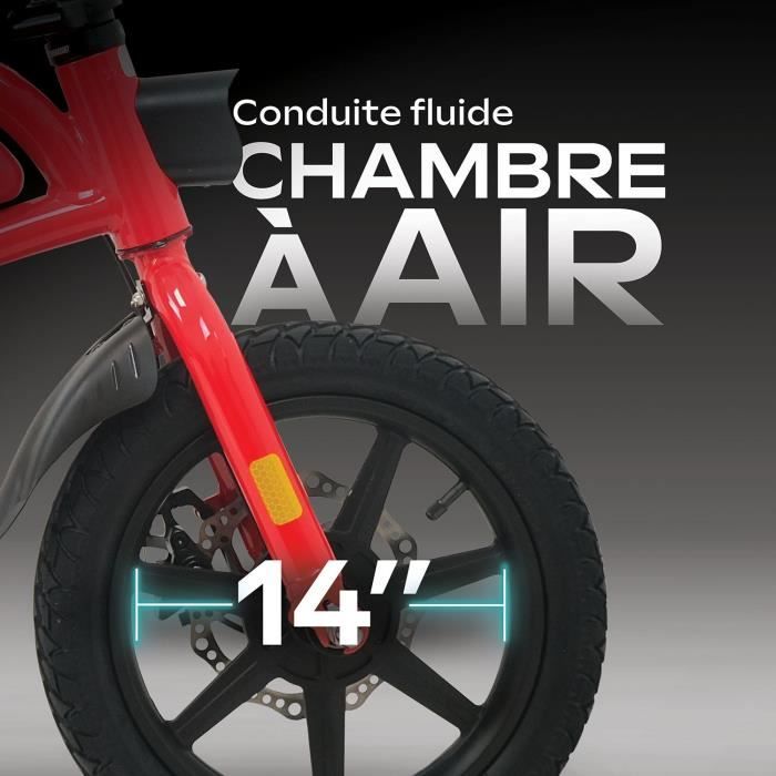 Draisienne électrique - URBANGLIDE - BIKE 140 RED - 36V - 350W - Pneus 14 - Autonomie 18KM - Vitesse max 25KM/h