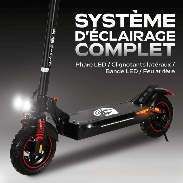 Trottinette Èlectrique tout terrain pliable - URBANGLIDE - ECROSS PRO LITE 2 - 10 - 48V - 800 W - Auto 40KM Feu stop et clignotants