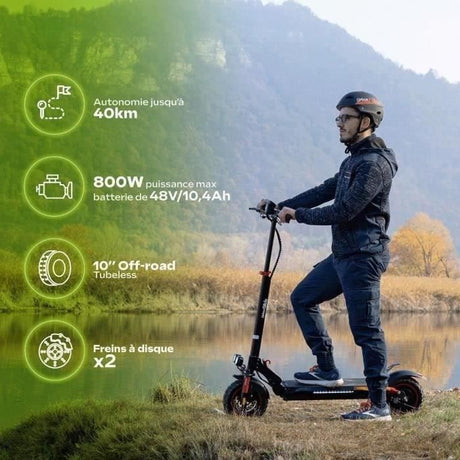 Trottinette électrique tout terrain pliable ECROSS PRO LITE 2- URBANGLIDE - 10 - 48V - 800W - Auto 40KM Feu stop + clignotants