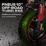 Trottinette électrique tout terrain pliable ECROSS PRO LITE 2- URBANGLIDE - 10 - 48V - 800W - Auto 40KM Feu stop + clignotants