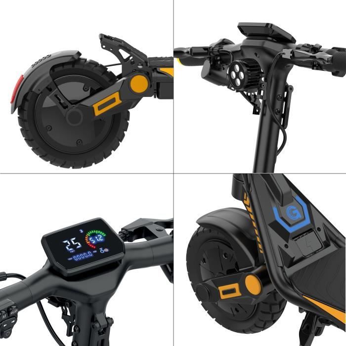 Trottinette électrique - URBANGLIDE - All Road 6 2x2 - 800 W - Pneus 10 - Max 25 km/h - Autonomie jusqu'a 80 km