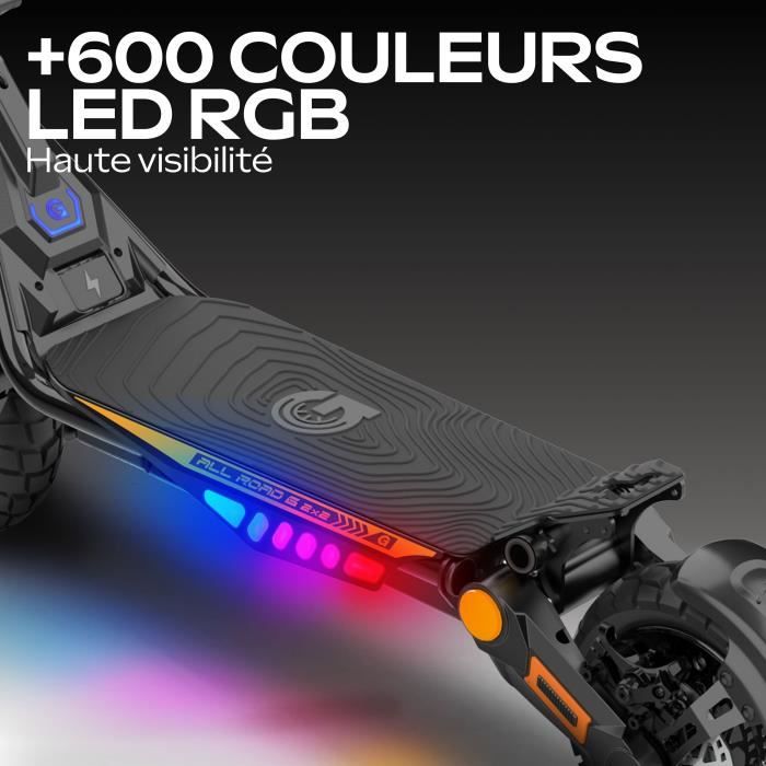 Trottinette électrique - URBANGLIDE - All Road 6 2x2 - 800 W - Pneus 10 - Max 25 km/h - Autonomie jusqu'a 80 km
