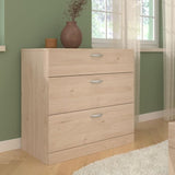 Chambre complete adulte VARIA - Lit 140x190/200 + 2 chevets + 1 commode + 1 armoire avec miroir - Décor Chene - PARISOT