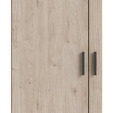 Armoire VEGA - Décor chene - 2 portes + 3 tiroirs -  L 98,5 x P 49,6 x H 200,4 cm