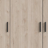 Armoire VEGA - Décor Chene Jackson - 4 portes + 3 tiroirs - L 195,5 x P 49,6 x H 200,4 cm