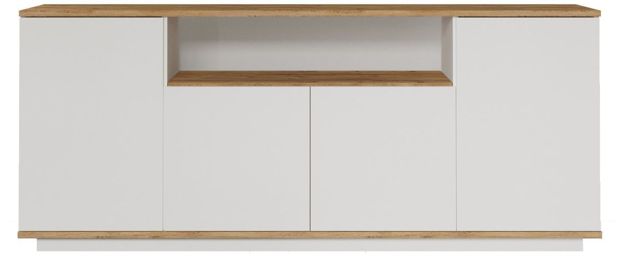 Buffet - FR15 - 4 portes - 180 x 75 x 45 cm - Pin atlantique / Blanc